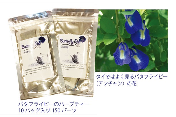 チムリムで販売中の健康茶 バタフライピーのハーブティー タイ バンコク タイ自由ランド