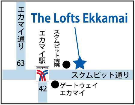 「ザ・ロフト・エカマイ（The Lofts ekkamai）」の地図