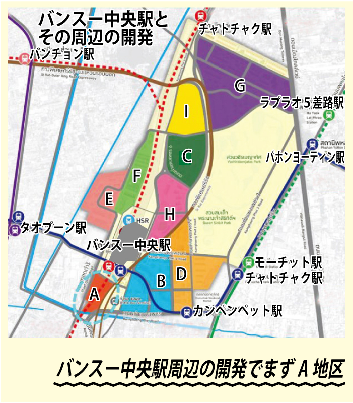 バンスー中央駅周辺の開発でまずA地区