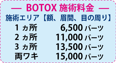 BOTOX施術料金 