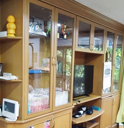 造り付け棚、テレビを大きいものに変えたくても入らない