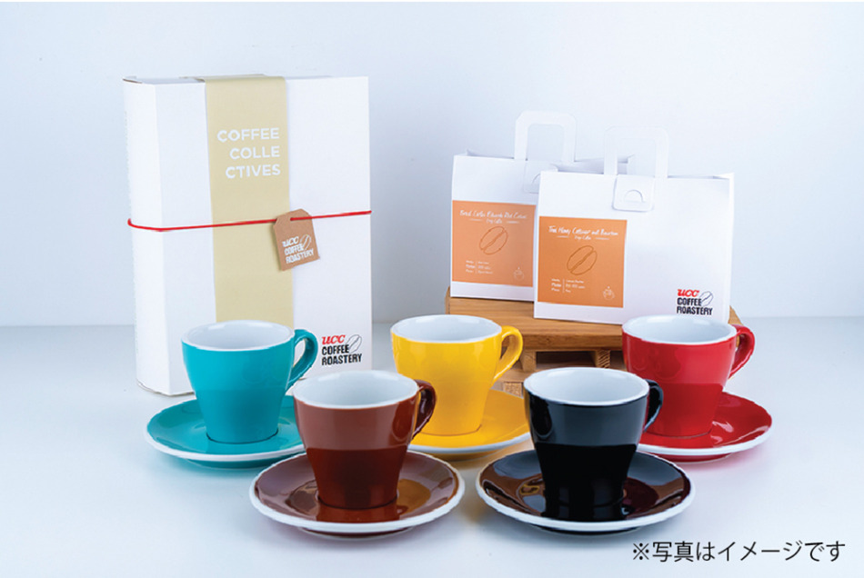 ギフトセットの内容はシングルオリジンコーヒーのドリップバッグ5杯×2種類とUCCの『TULIP COFFEE CUP』1個（色指定できません） 