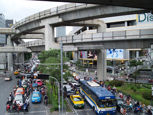 バンコク中心部の渋滞
