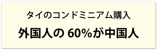 タイのコンドミニアム購入で外国人の60%が中国人