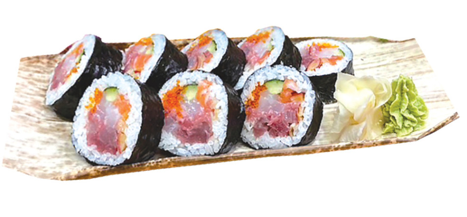 200グラムも魚介類が入った「海鮮太巻き寿司」