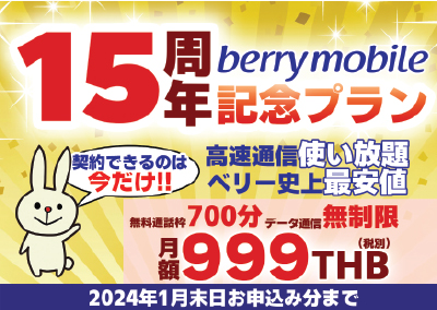 【新春セール】ベリーモバイル15周年記念